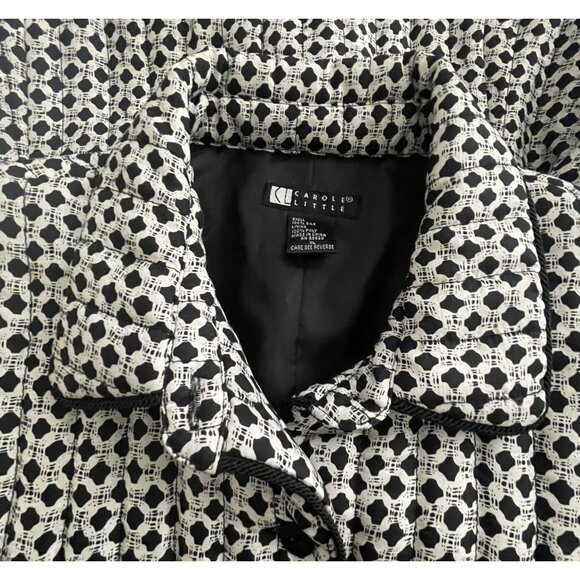 VTG‎ Carole Little Women’s Black White Silk Blend Jacket XL Work * Evening - Picture 3 of 8